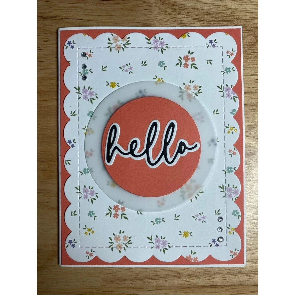 Handmade Hello Greeting Card Blank Inside A2 – Any Occasion Card